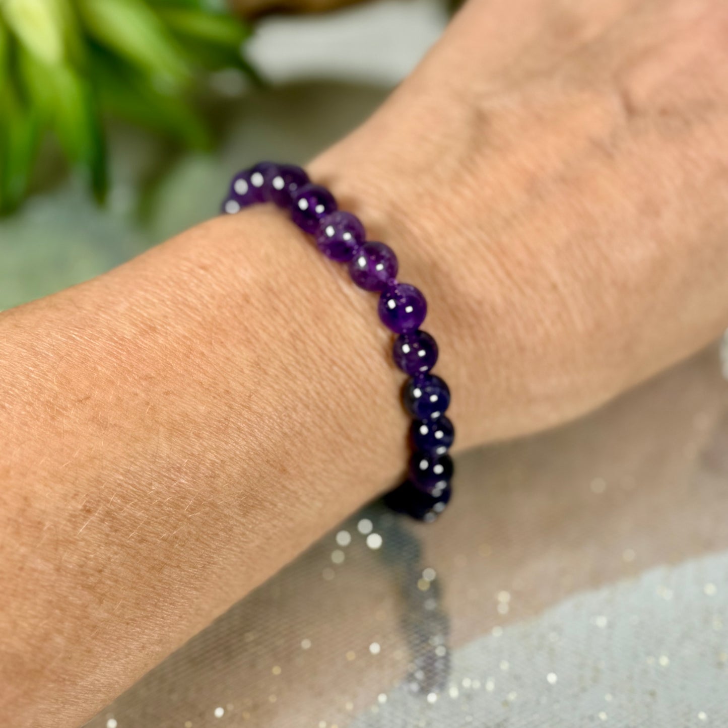 Amethyst Bracelet- on wrist-CBTS