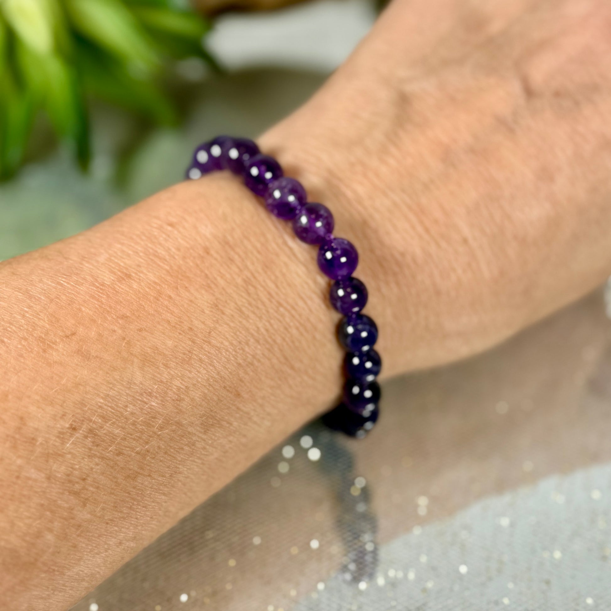 Amethyst Bracelet- on wrist-CBTS