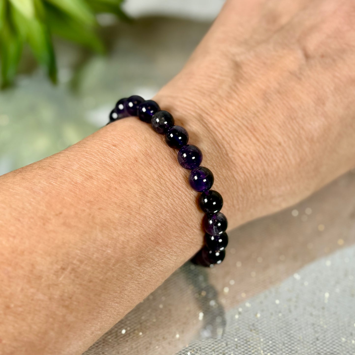 Amethyst Bracelet-on wrist CBTS
