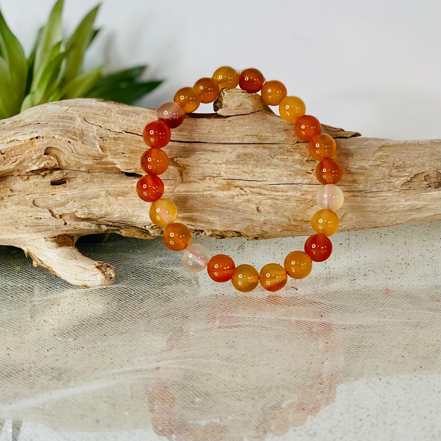 Fire Agate Crystal Stretch Bracelet - Ignite Your Inner Flame