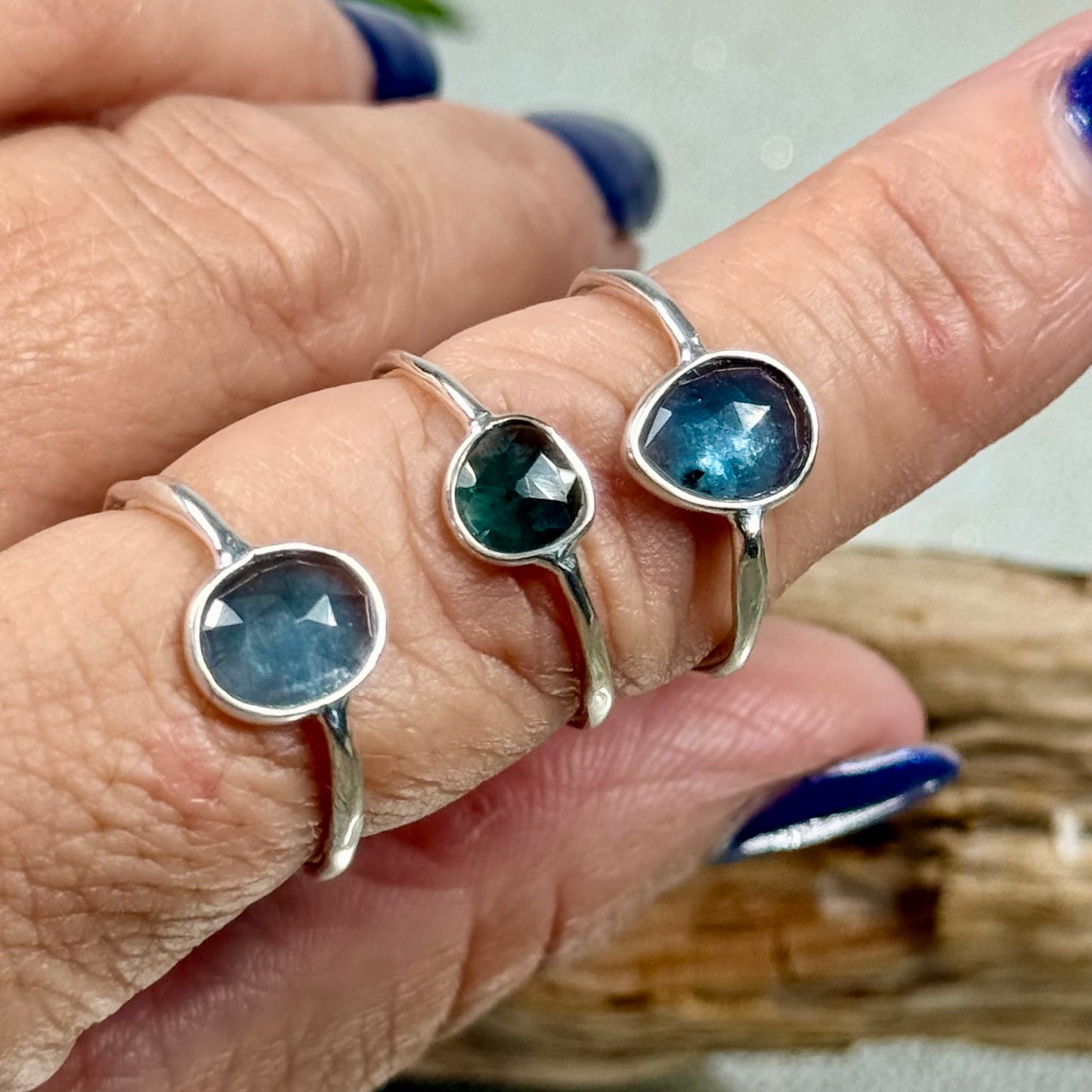 Teal Blue Kyanite Healing Ring in Sterling Silver – Handcrafted from Zambia