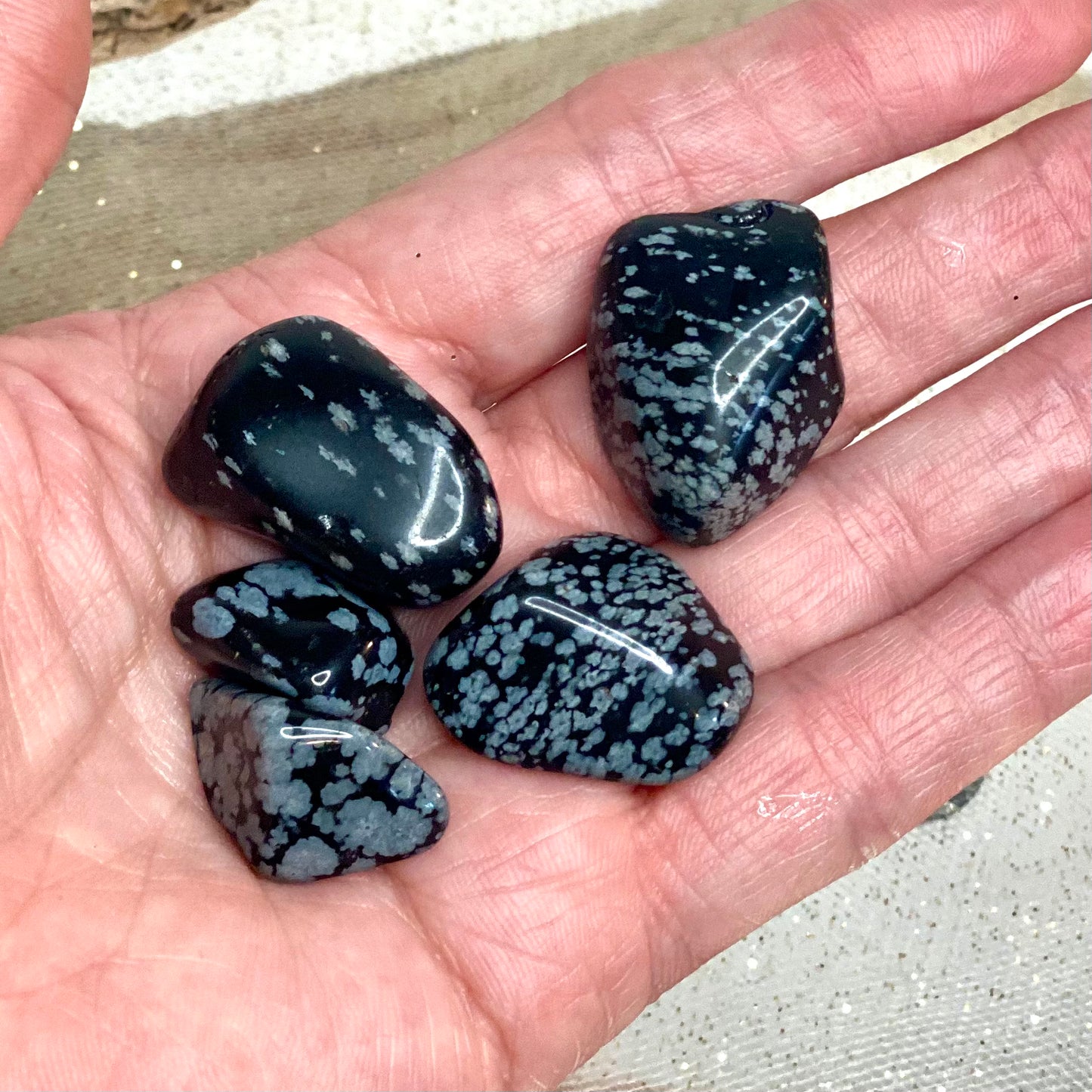 Snowflake Obsidian Tumbled: Grounding and Transformational Natural Gemstone