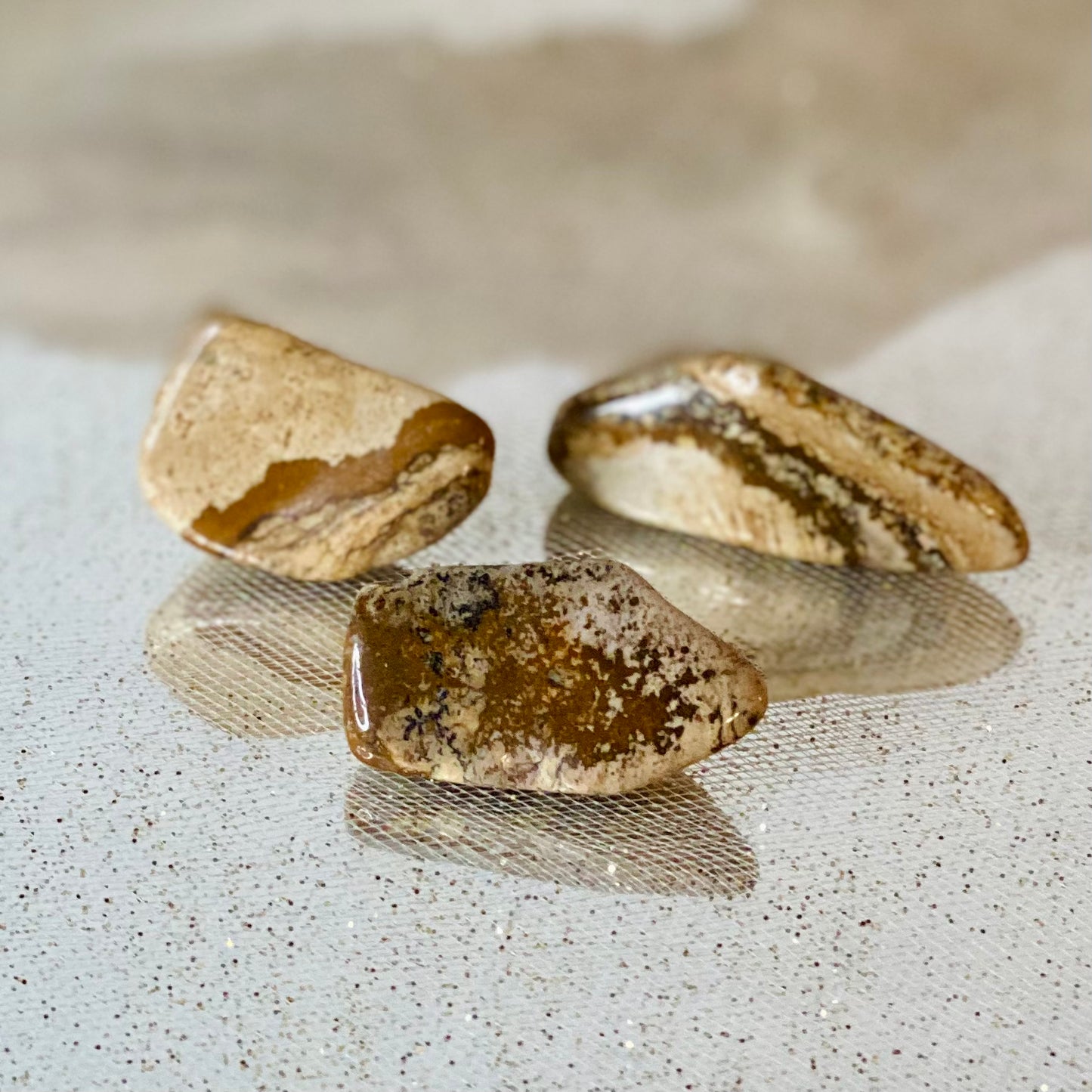 Earthy Elegance: Picture Jasper Tumbled Stones - Natural Beauty for Grounding and Balance