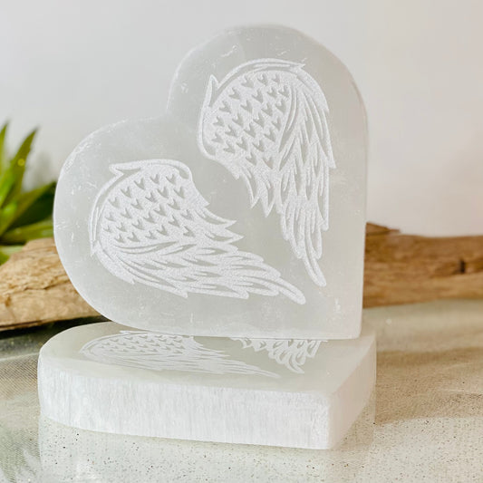 Selenite Angel Wing Charging Plate: Amplify Energies and Promote Clarity