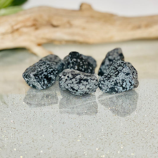 Snowflake Obsidian Raw: Grounding and Transformational Natural Gemstone