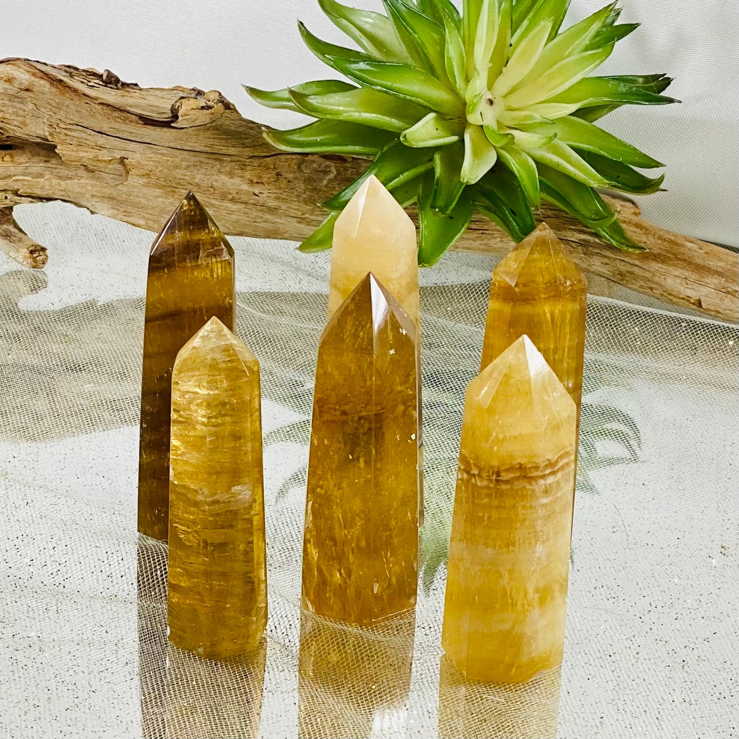 Yellow Fluorite Crystal Generator - Stone of Intellect and Creativity