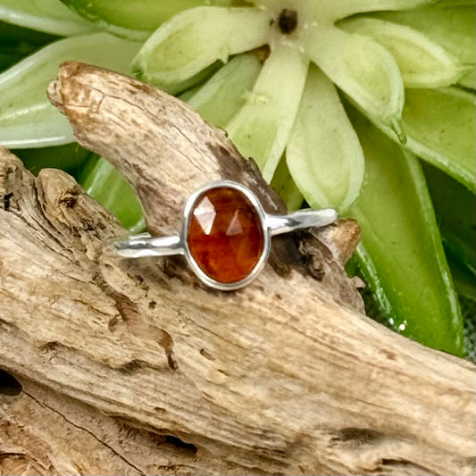 Orange Kyanite Ring in Sterling Silver – Size 9, Ethically Sourced from Zambia