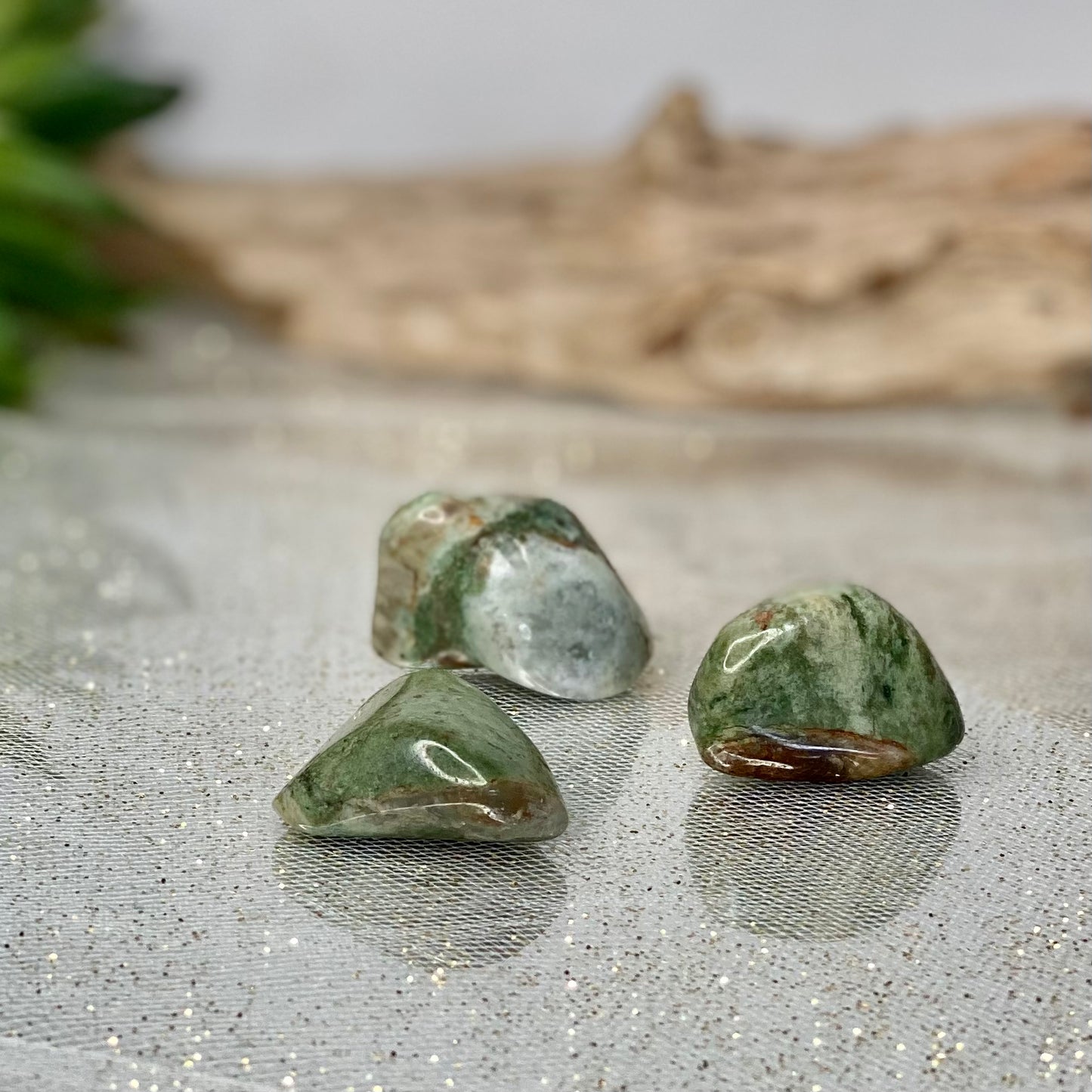 Chrysoprase Tumbled Stones from Madagascar: Nature's Green Serenity