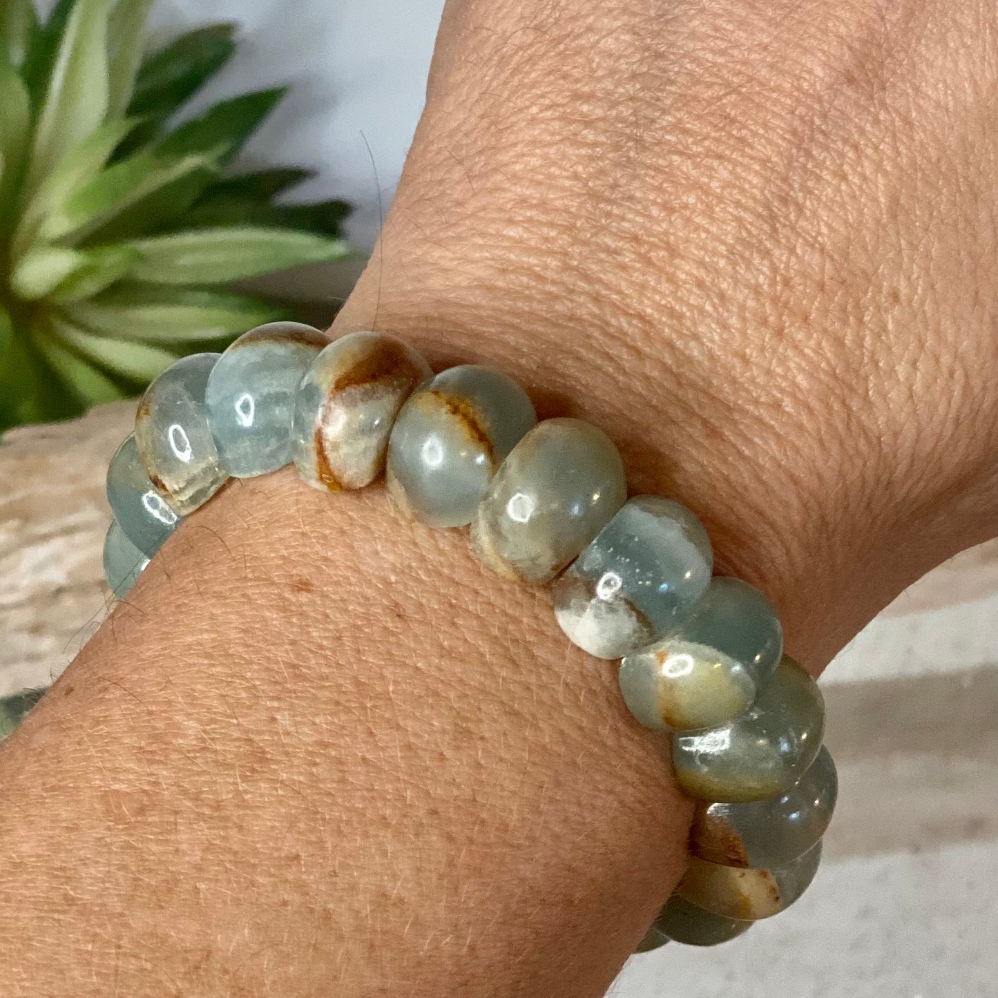 Blue Calcite Bracelet - Soothing Tranquility and Communication Crystals