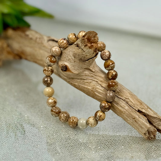 8mm Picture Jasper Bracelet – Natural Stone Crystal Healing Jewelry