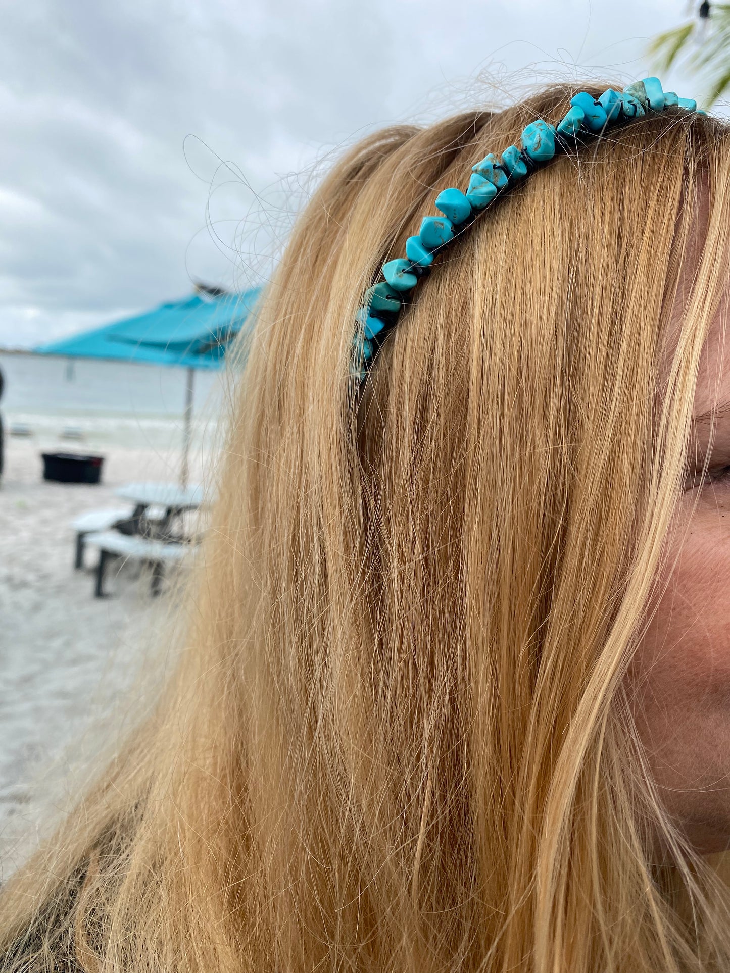 Azure Tranquility: Turquoise Howlite Chip Headband