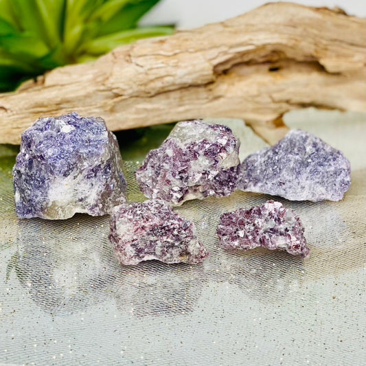 Lepidolite raw stones for soothing anxiety & depression!
