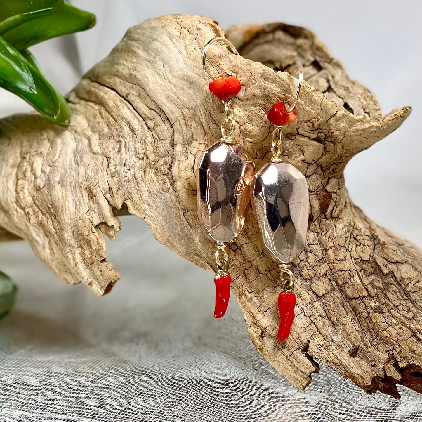 Spicy Chili Pepper Big Bead Earrings full of FUN!