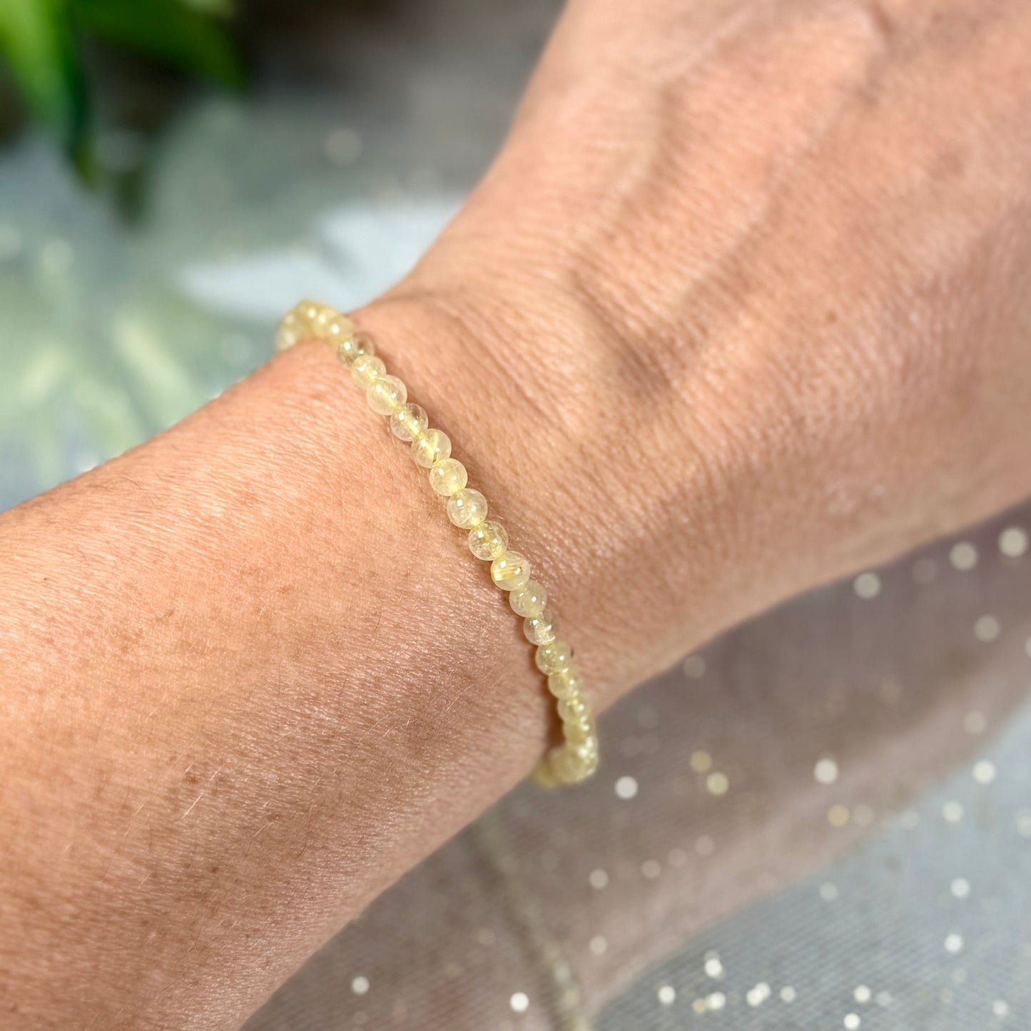 Mini Boho Golden Rutilated Quartz Bracelet