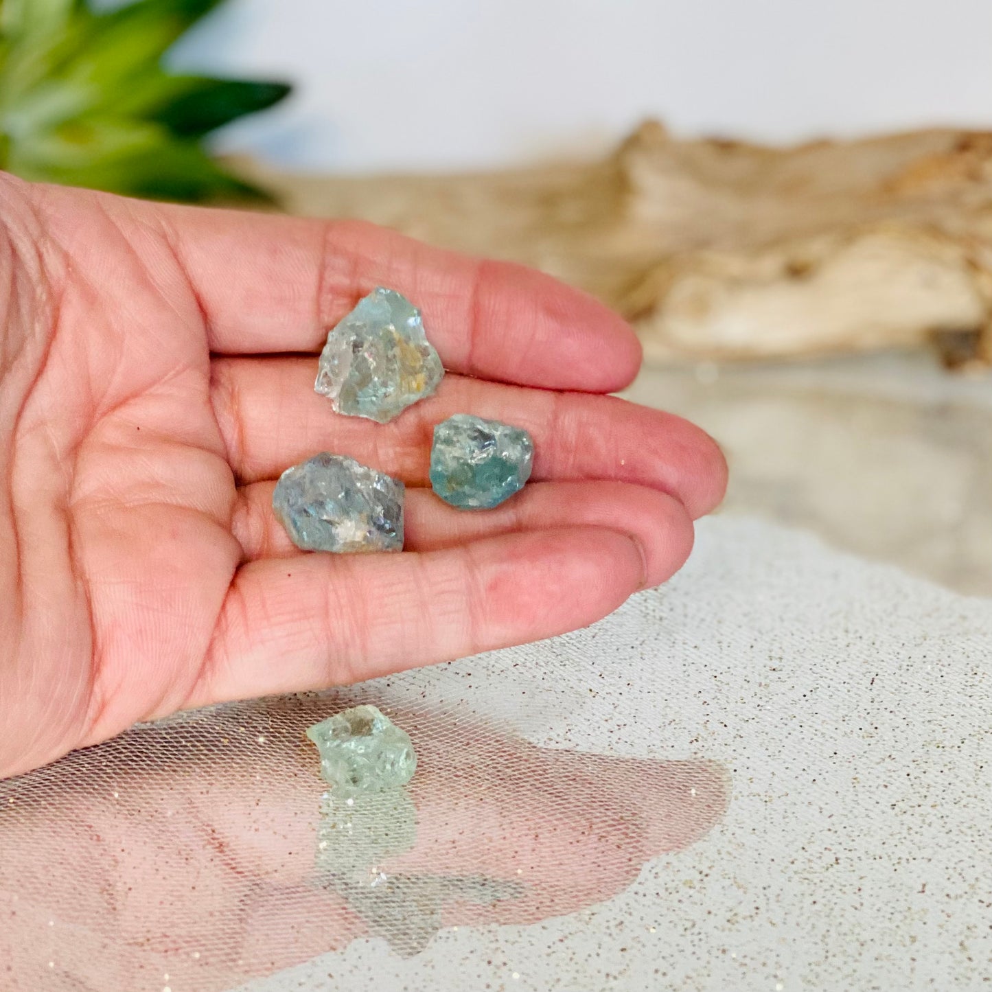 Raw Aquamarine Crystal Chunks: Tranquil Beauty from Earth's Depths