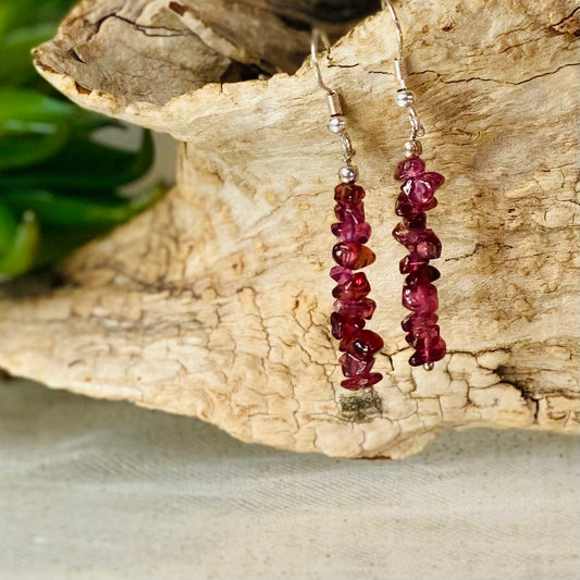 Healing Love: Strawberry Quartz Chip Earrings for Emotional Well-being