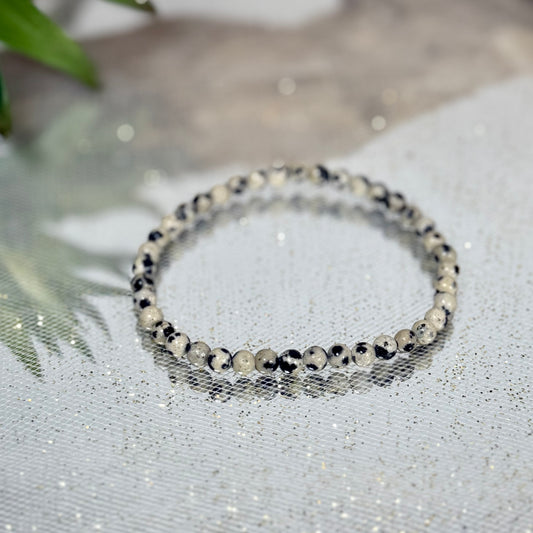 Dalmatian Jasper Mini Boho Stretch Bracelet