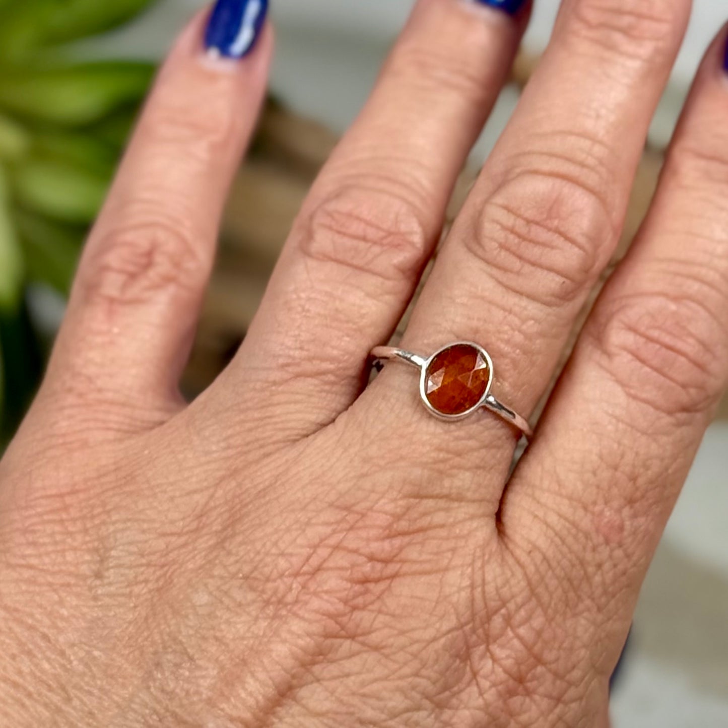 Orange Kyanite Ring in Sterling Silver – Size 9, Ethically Sourced from Zambia