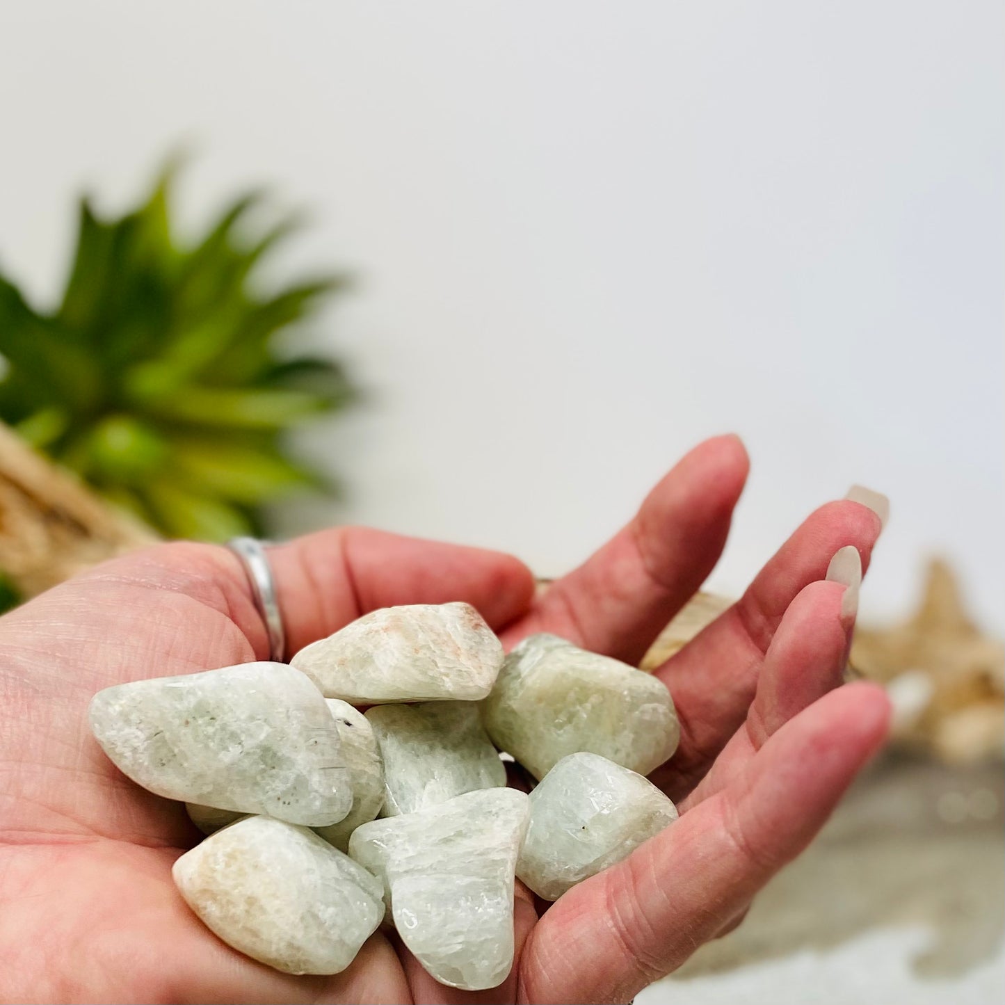 Aquamarine Tumbled Crystals for Tranquil Healing and Communication