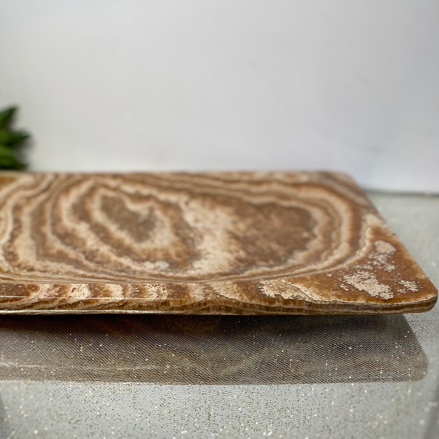 Aragonite Rectangular Serving Tray: Natural Elegance for Entertaining