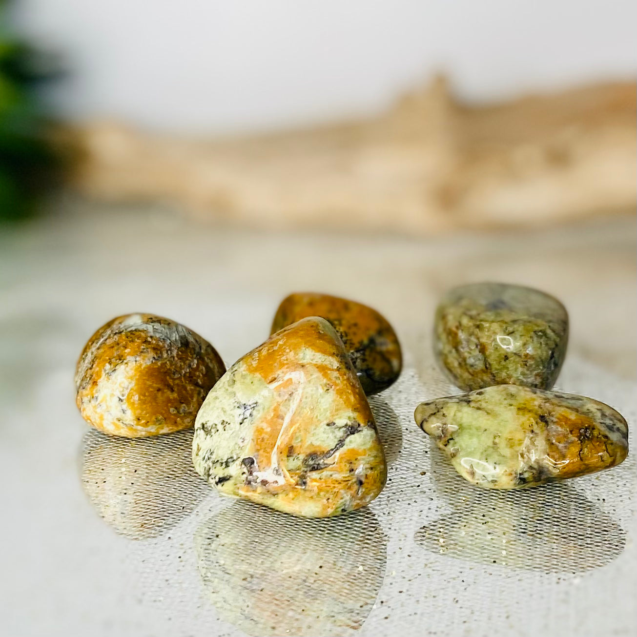 Premium Green Opal Tumbled Crystals: Energize Your Aura with Nature's Radiant Gemstone