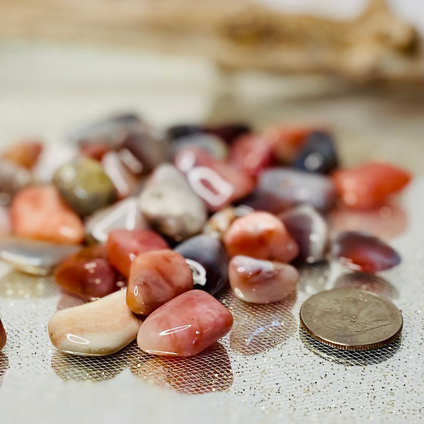 Pink Botswana Tumbled Crystals: Embrace Healing and Empowerment