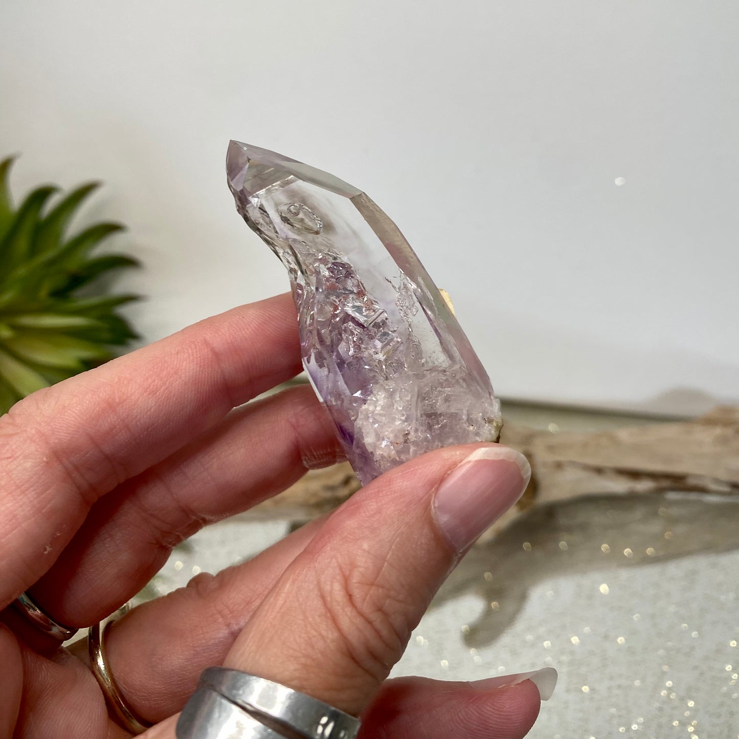 Rare Amethyst Crystal with Hydro Bubble Inclusion: Nature's Enigmatic Beauty