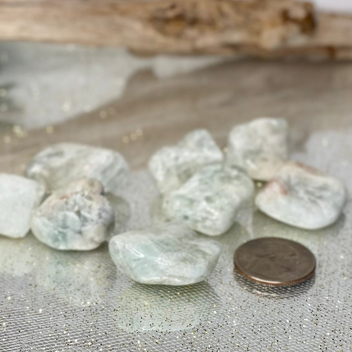 Aquamarine Tumbled Crystals for Tranquil Healing and Communication