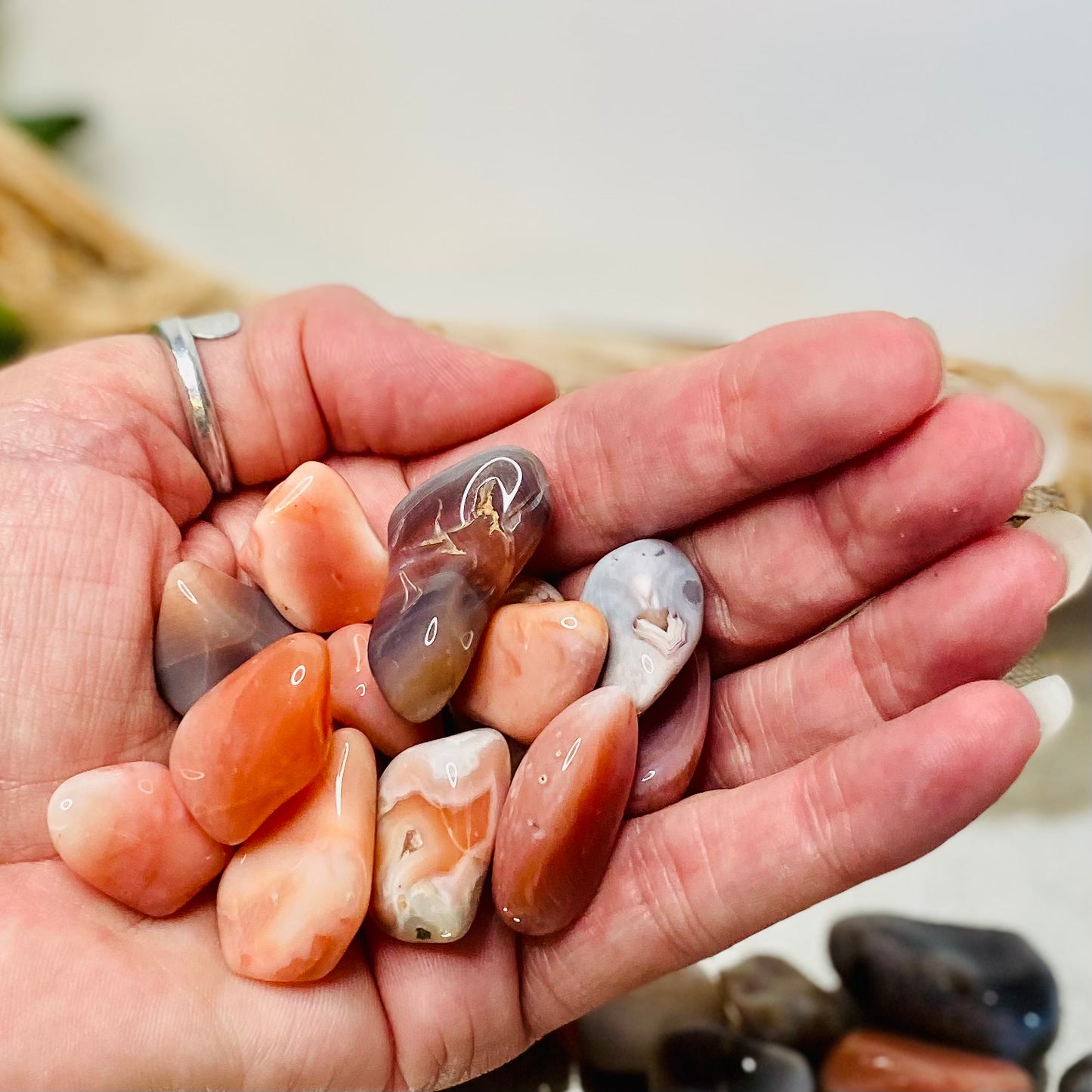 Pink Botswana Tumbled Crystals: Embrace Healing and Empowerment
