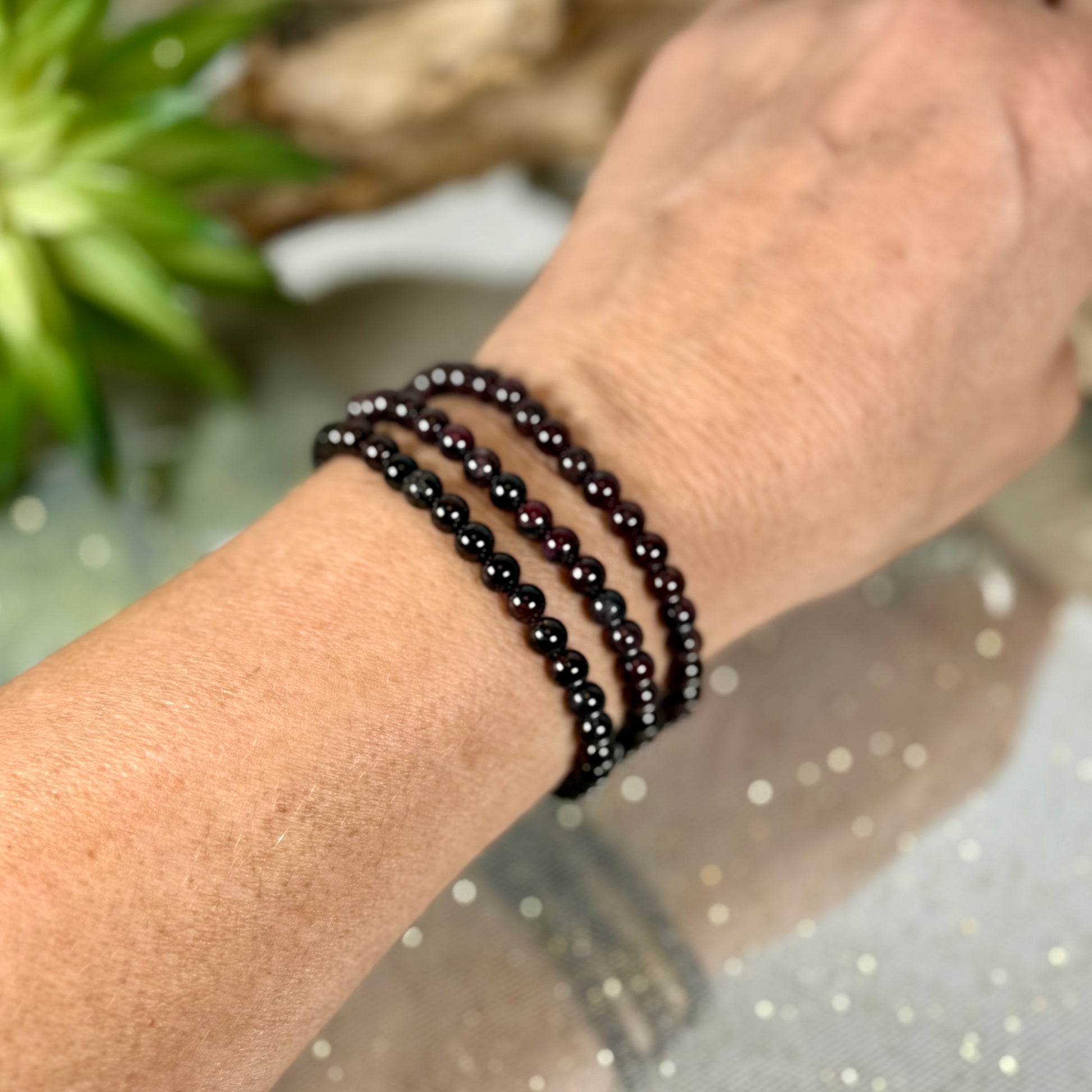 Garnet Stretch Bracelet 3 WRIST-CBTS