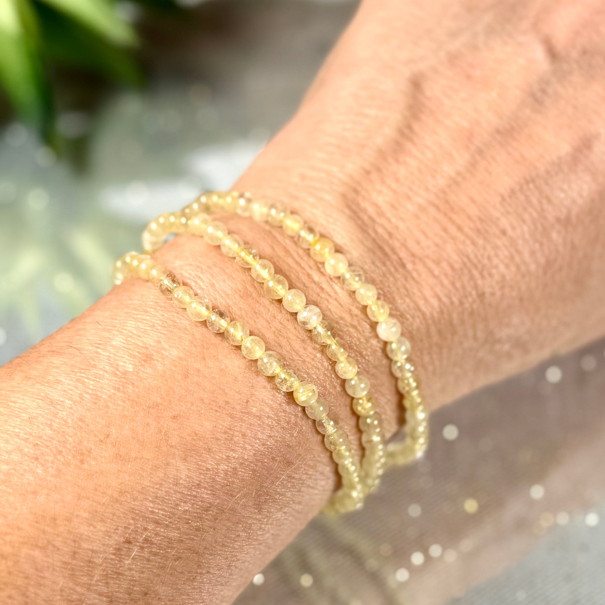 Golden Rutilated Quartz Bracelet-1 3-4mm-CBTS