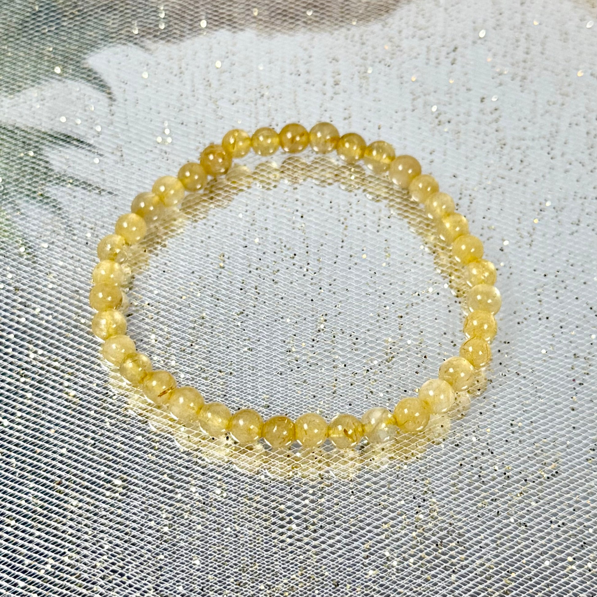 Golden Rutilated Quartz Bracelet-1 5mm-CBTS