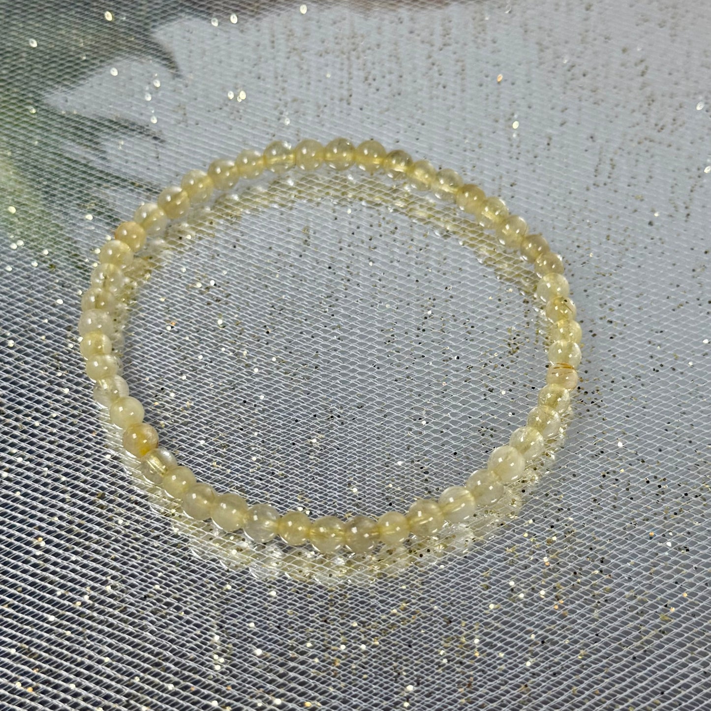 Golden Rutilated Quartz Bracelet-2 3-4mm-CBTS