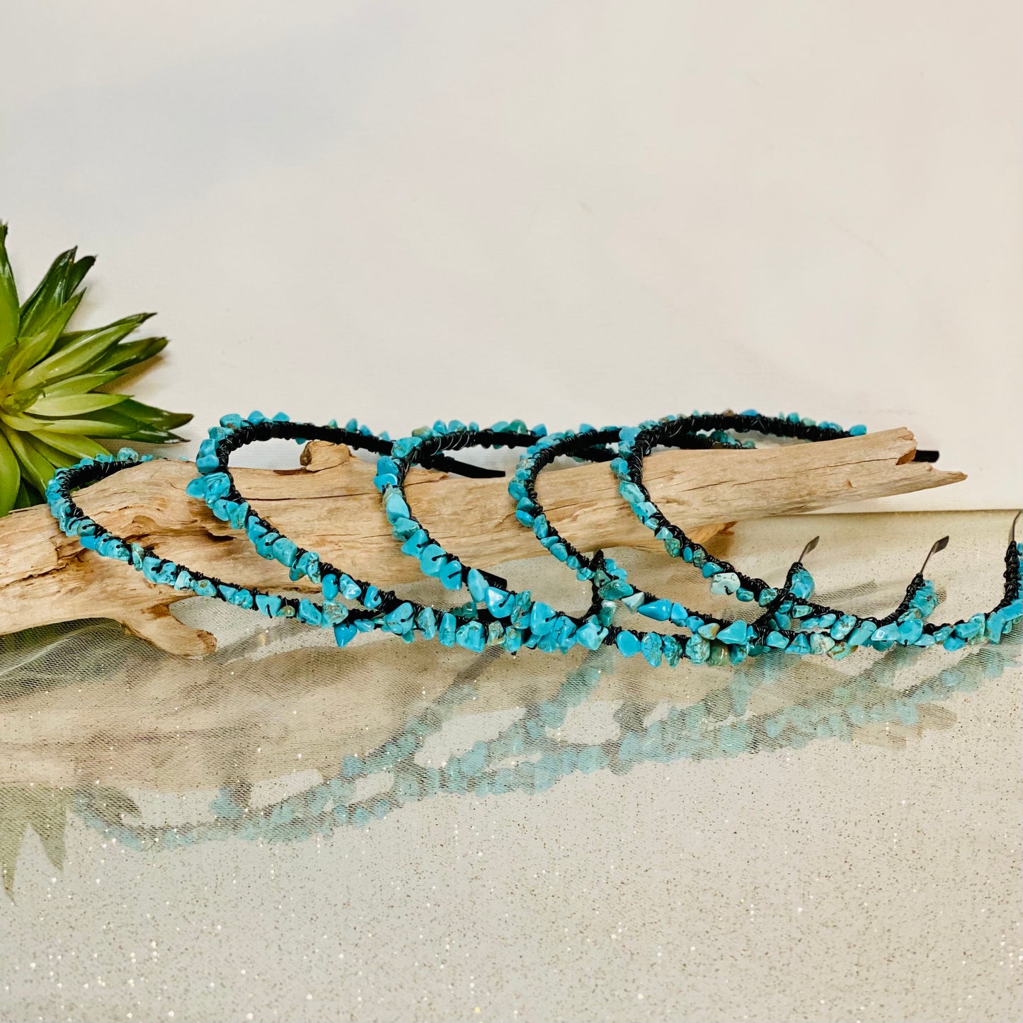 Azure Tranquility: Turquoise Howlite Chip Headband