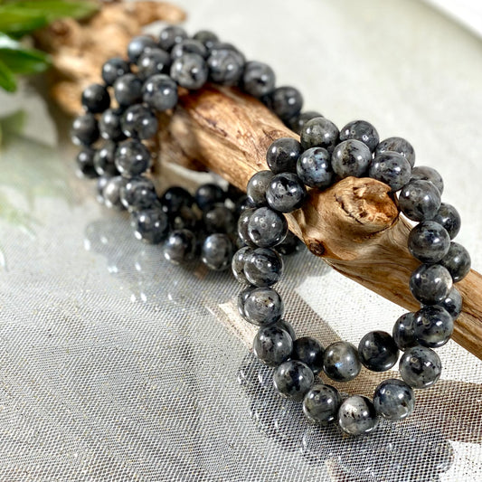 Larvikite Crystal Large Bead Bracelet-CBTS