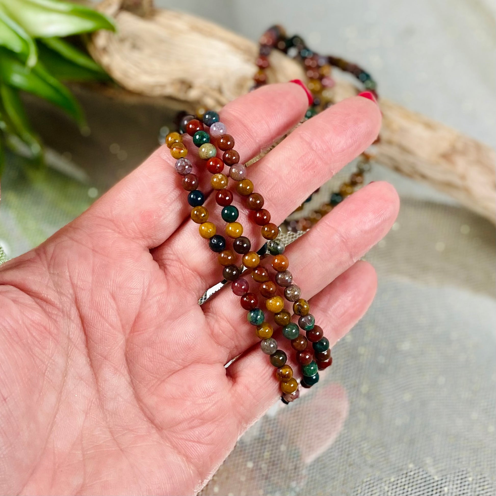 Ocean Jasper Boho Mini Bracelet: 4mm - CBTS