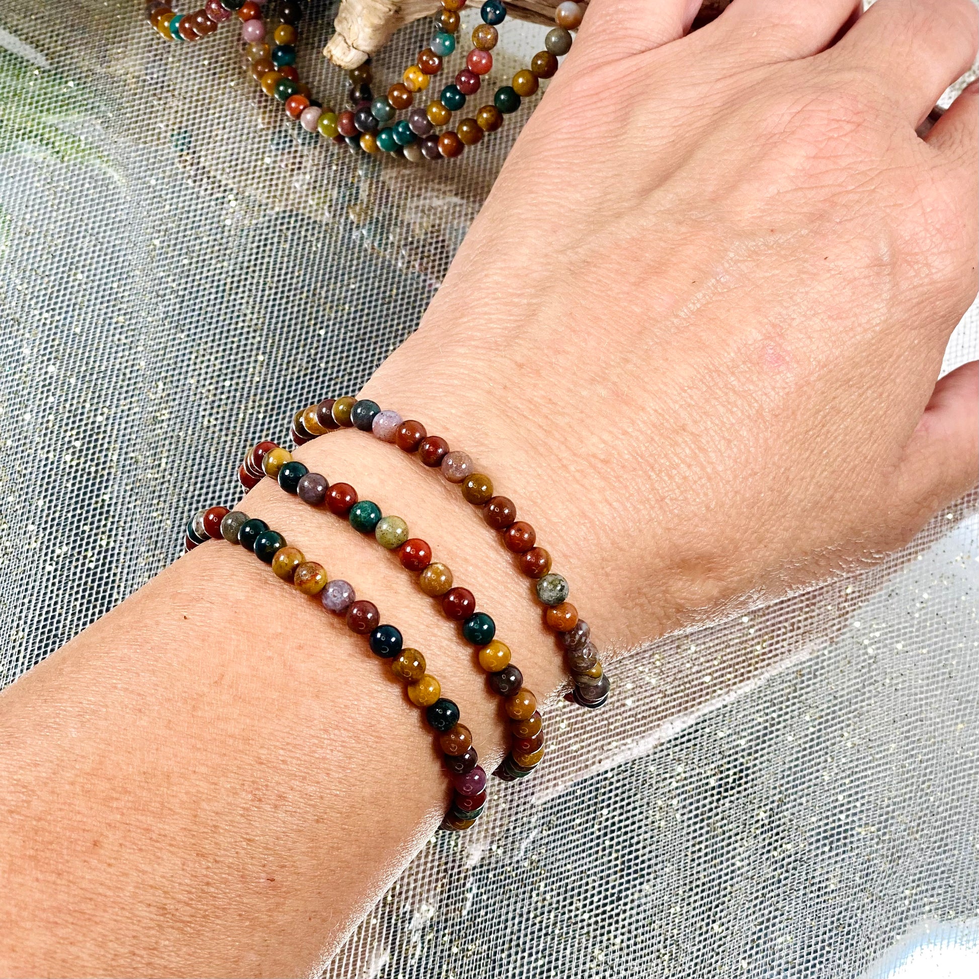 Ocean Jasper Boho Mini Bracelet: 4mm - CBTS