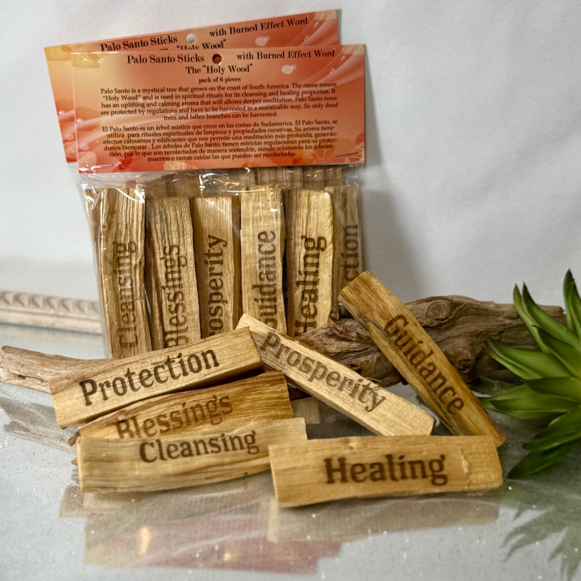 Palo Santo Engraved Sacred Sticks -CBTS