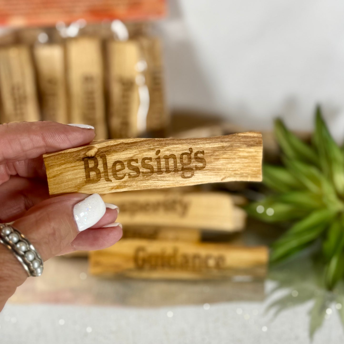 Palo Santo Engraved Sacred Sticks BLESSINGS-CBTS