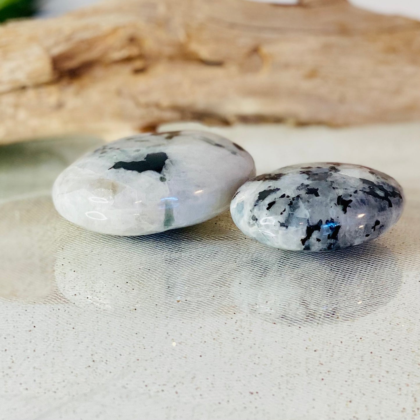 Rainbow Moonstone Palm Stones-CBTS