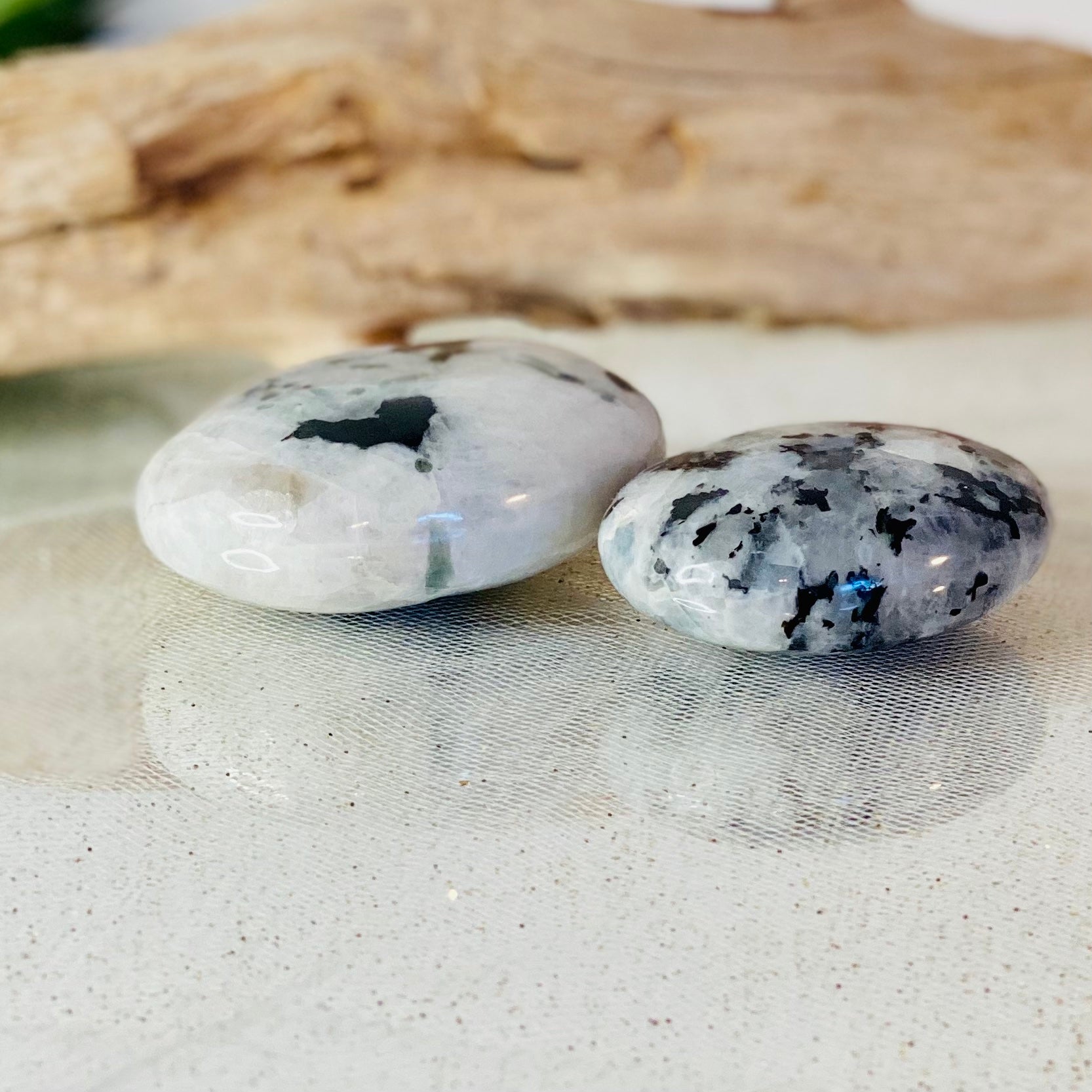 Rainbow Moonstone Palm Stones-CBTS
