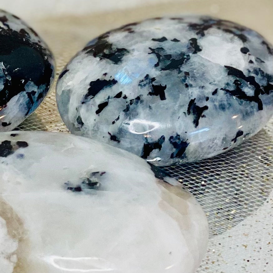 Rainbow Moonstone Palm Stones-CBTS