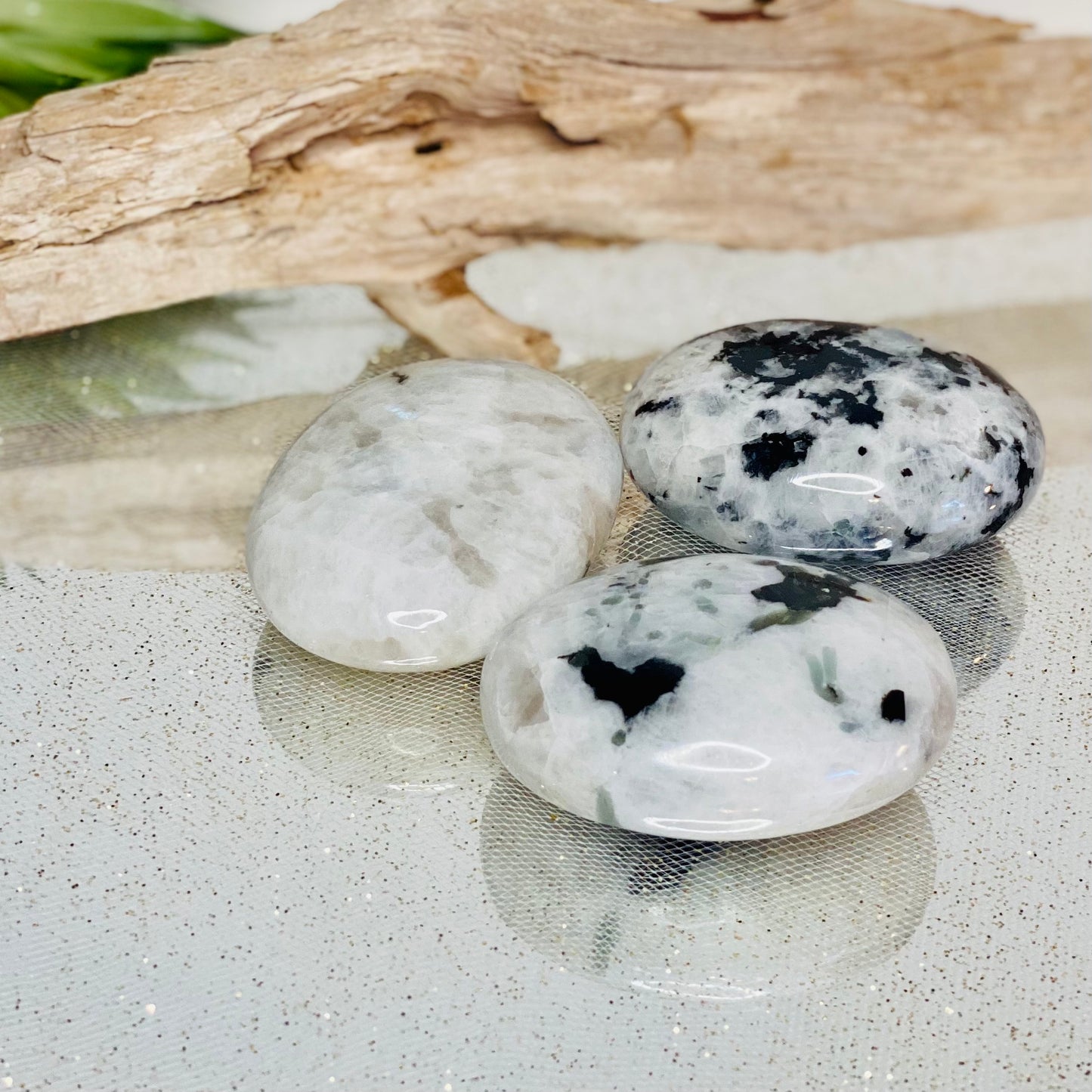 Rainbow Moonstone Palm Stones-CBTS