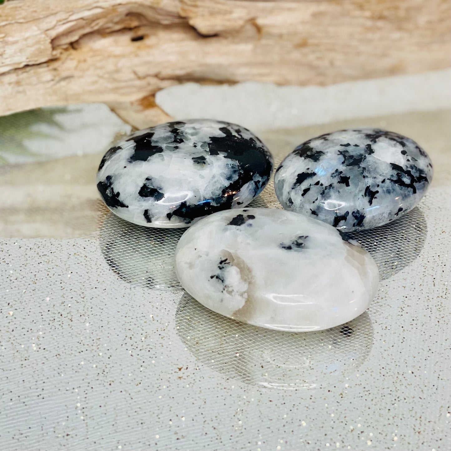 Rainbow Moonstone Palm Stones-CBTS