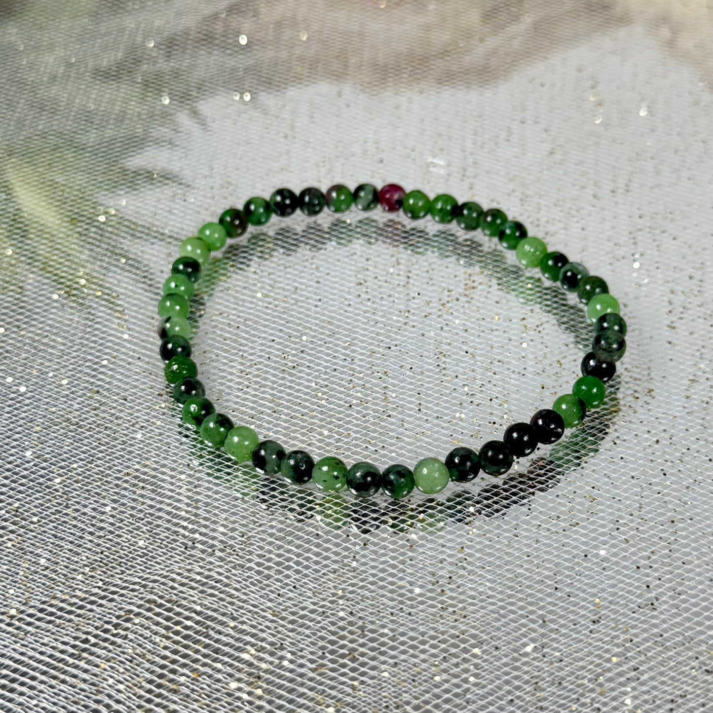 Ruby Zoisite Mini Boho Bracelet-1-CBTS