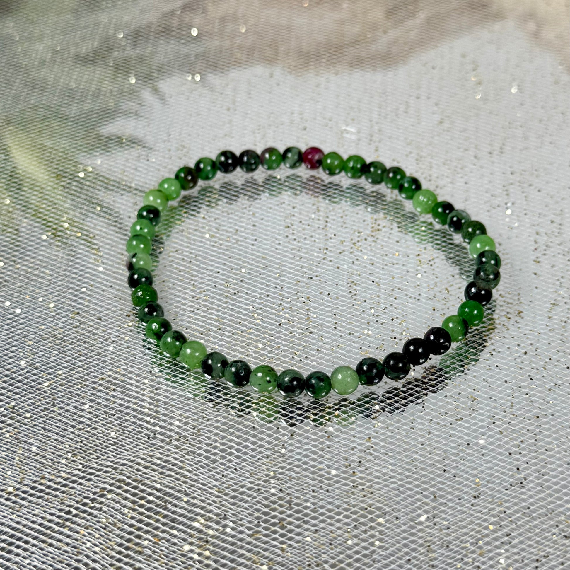 Ruby Zoisite Mini Boho Bracelet-1-CBTS