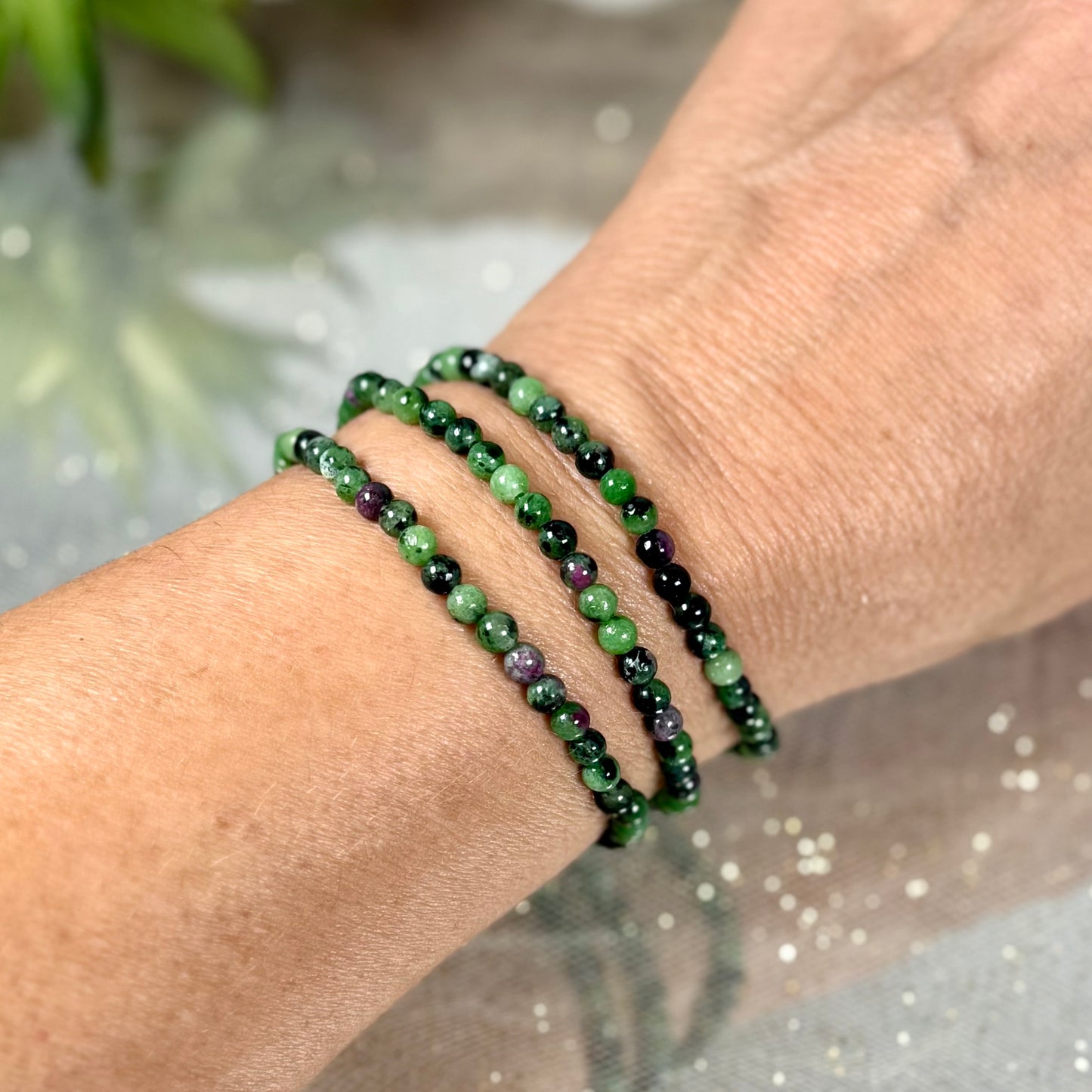 Ruby Zoisite Mini Boho Bracelet-3 on hand-CBTS