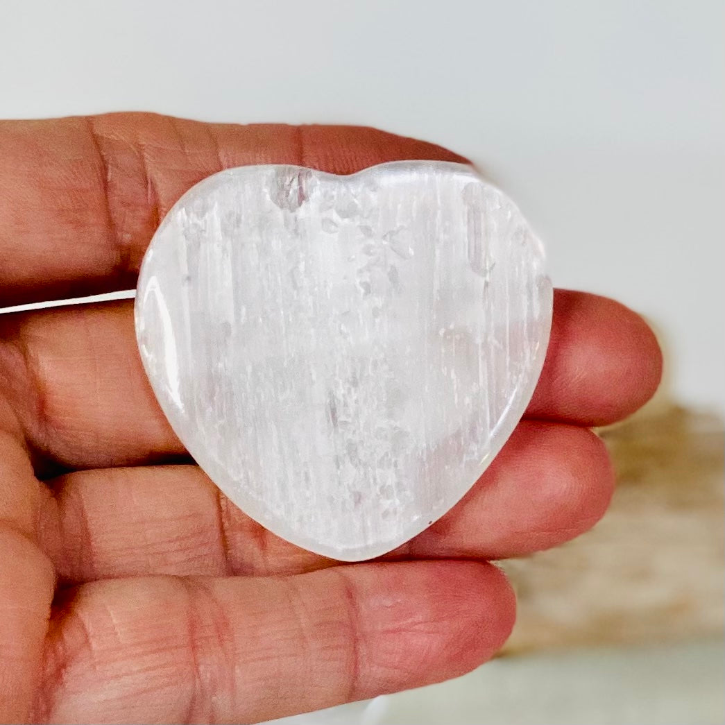 Selenite Thin Hearts