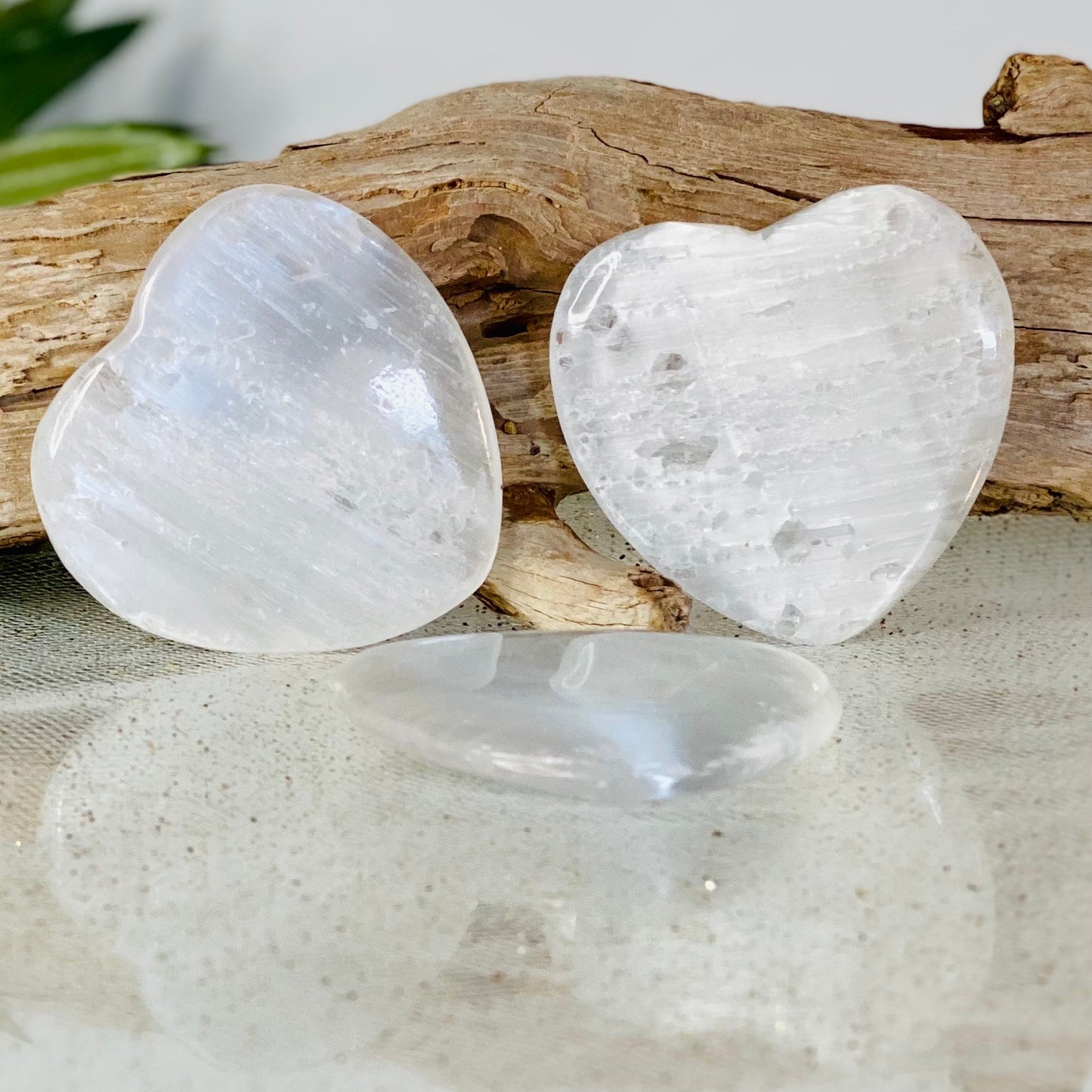 Selenite Thin Hearts