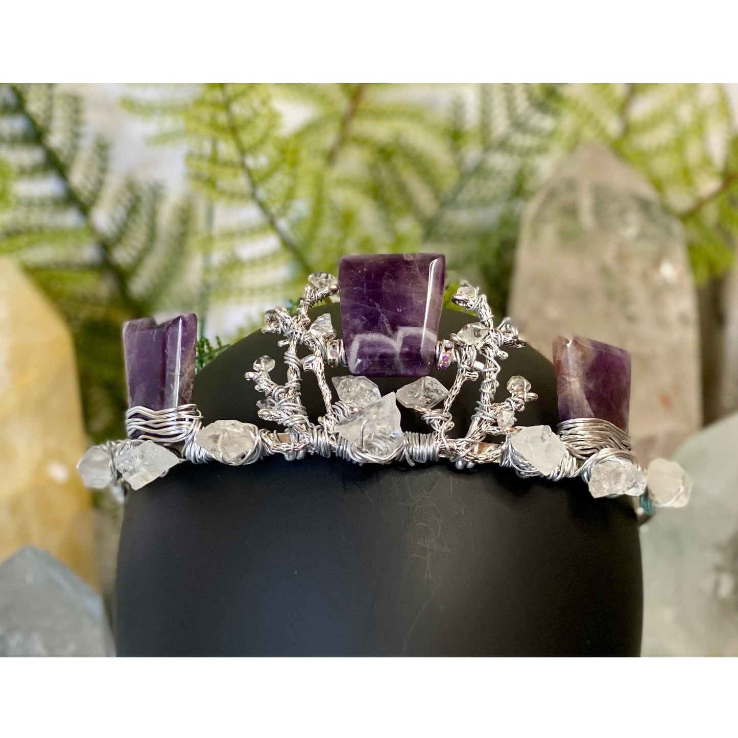 AmethystHerkimerDiamondQuartzCrown-CrystalsbytheSeaLLC